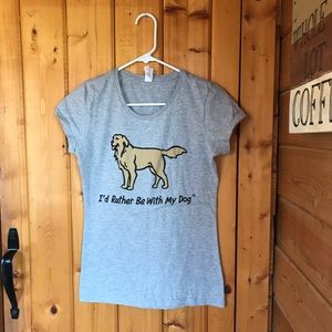 I’d rather be with my dog - fitted tee/Golden